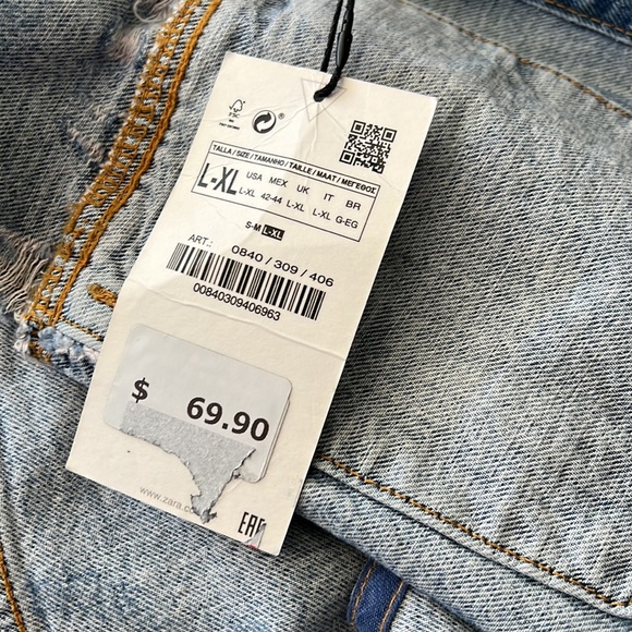 ZARA NWTMens distressed denim trucker vest - Picture 3 of 5